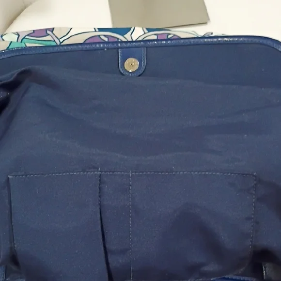 Coach Kyra Scarf Signature Messenger Bag In Blue and Purple - Picture 15 of 16